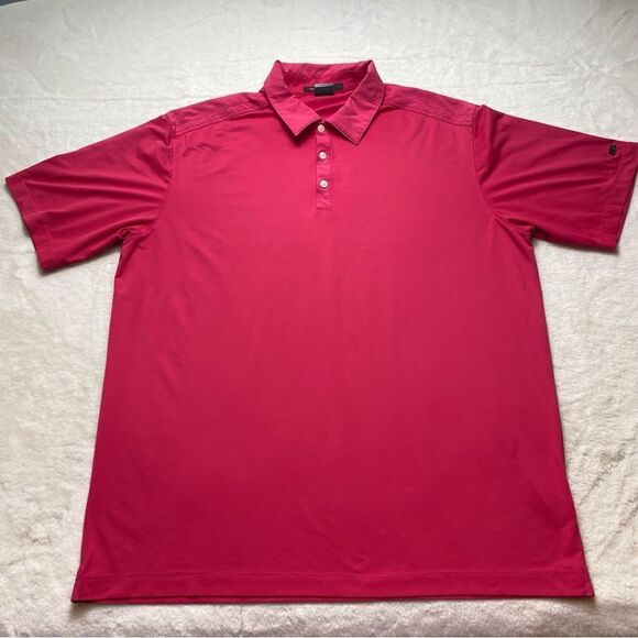 Nike Dri Fit Tiger Woods Collection Deep Pink Polo Shirt Size Large - Picture 1 of 12